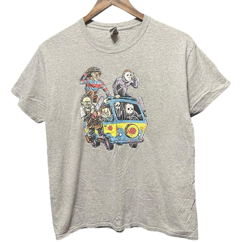 Freddy Krueger Michael Myers Chucky mystery machine Halloween horror graphic tee